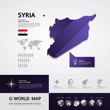 Suriye harita vektör çizim.