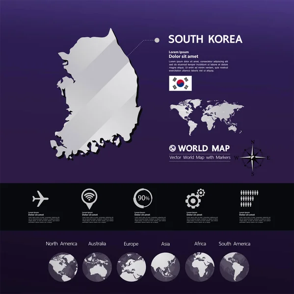 Векторная Иллюстрация Южной Кореи — стоковый вектор
