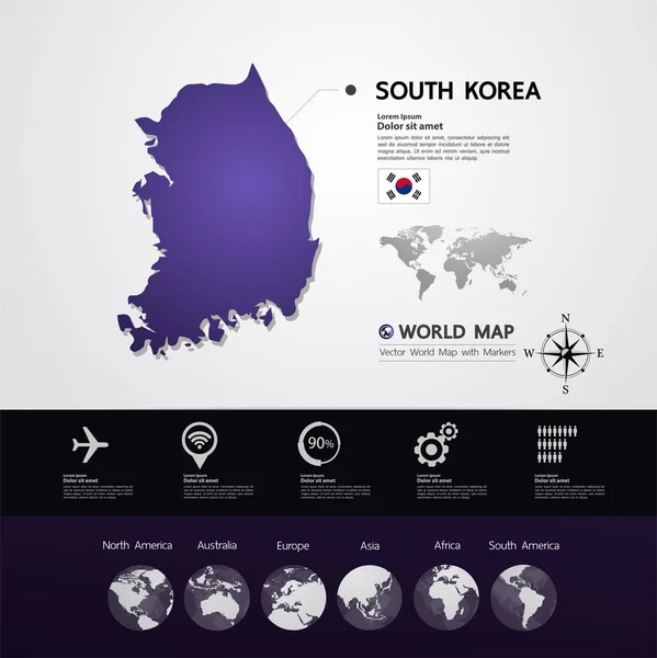 Векторная Иллюстрация Южной Кореи — стоковый вектор