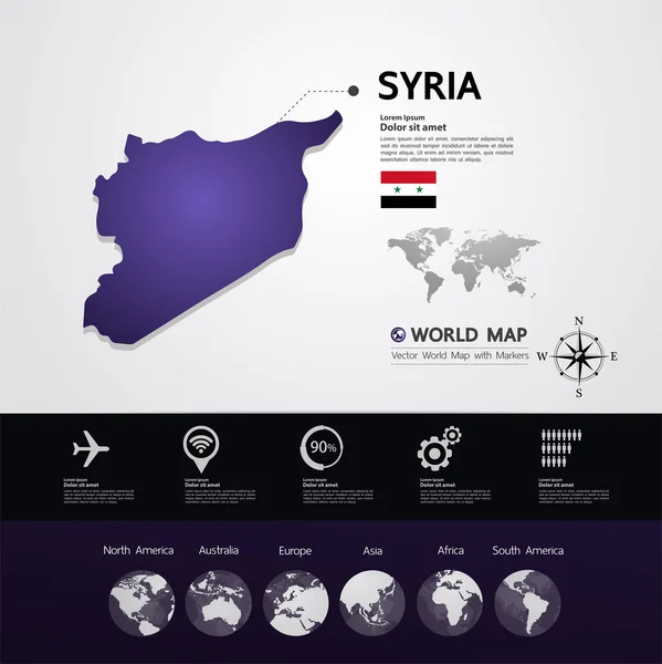 Ilustracja Wektorowa Mapa Syrii — Wektor stockowy