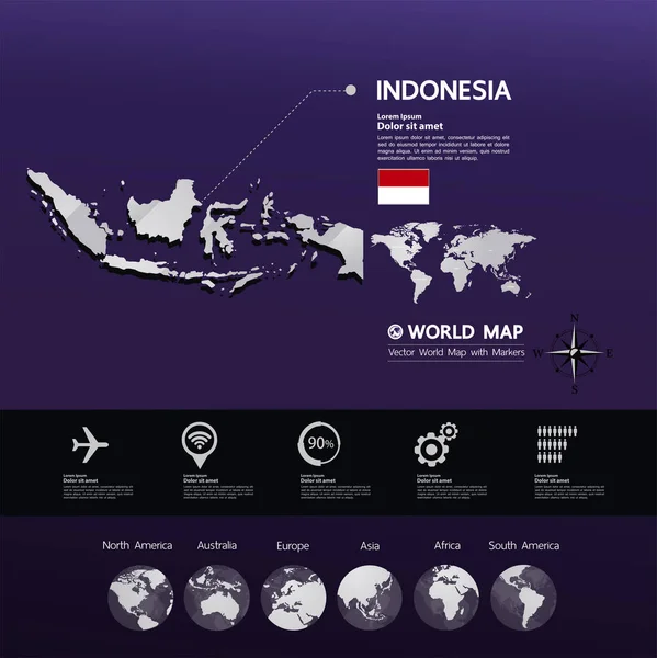 印度尼西亚地图向量例证 — 图库矢量图片