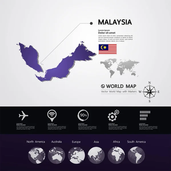 Векторная Иллюстрация Малайзии — стоковый вектор