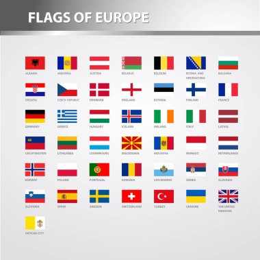Bayraklar Avrupa'nın vektör.