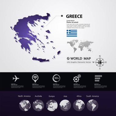 Yunanistan Haritası vektör çizim.