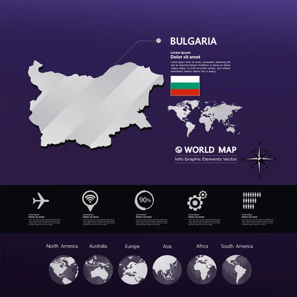 Bulgaria map vector illustration.