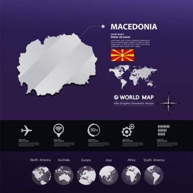 Makedonya harita vektör çizim.