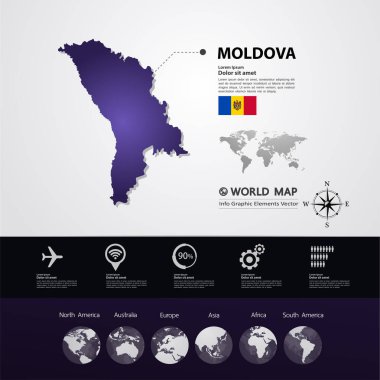 Moldova harita vektör çizim.