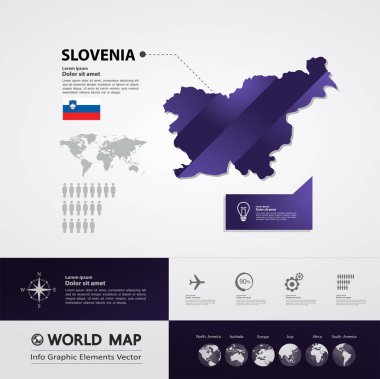 Slovenya harita vektör çizim.