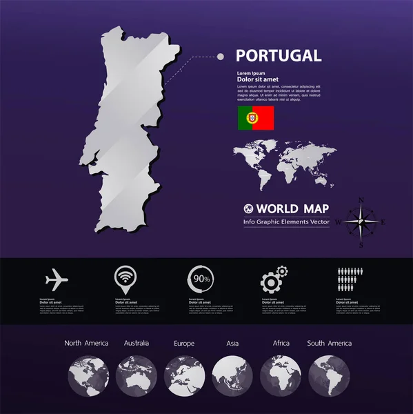 Portugal Illustration Vectorielle Carte — Image vectorielle