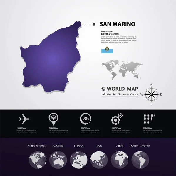 Векторная Иллюстрация Карты Сан Марино — стоковый вектор