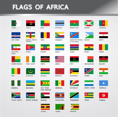 Afrika vektör bayrakları.