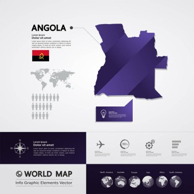 Angola Haritası vektör çizim.