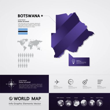 Botsvana Haritası vektör çizim.