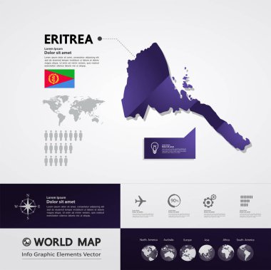 Eritre harita vektör çizim.
