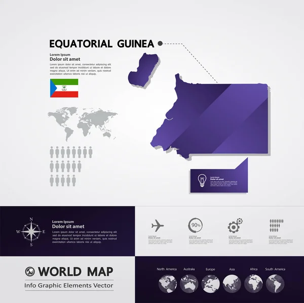 Guinea Ecuatorial Mapa Vector Ilustración — Vector de stock