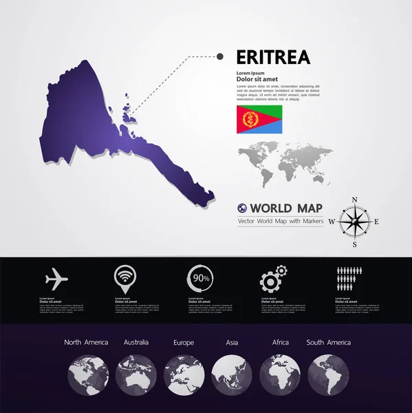Векторная Иллюстрация Карты Эритреи — стоковый вектор