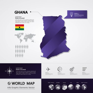 Gana harita vektör çizim.