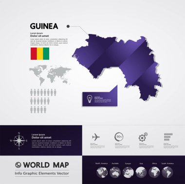 Gine Haritası vektör çizim.