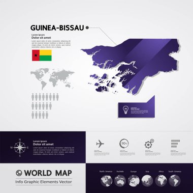 Gine-Bissau harita vektör çizim.
