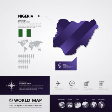 Nijerya harita vektör çizim.