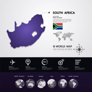 Güney Afrika harita vektör çizim.