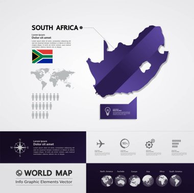 Güney Afrika harita vektör çizim.