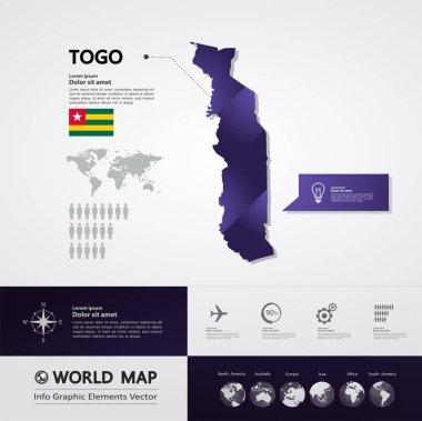 Togo harita vektör çizim.