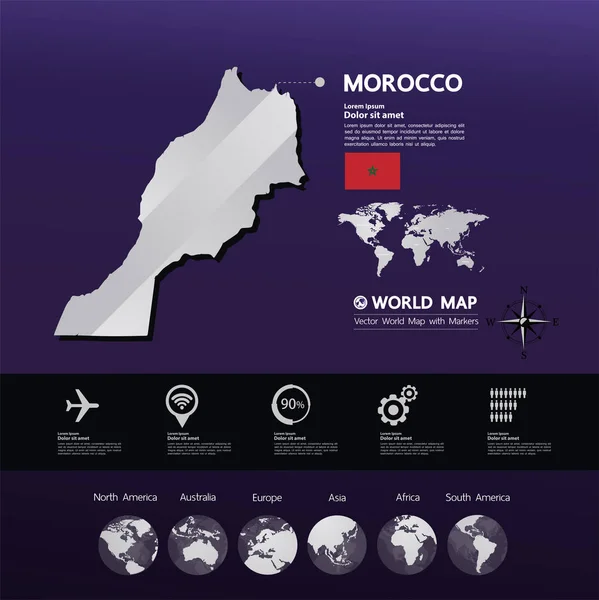 Morocco Map Vector Illustration — Stock Vector