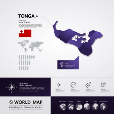 Tonga Haritası vektör çizim.