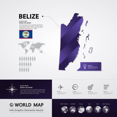 Belize Haritası vektör çizim.