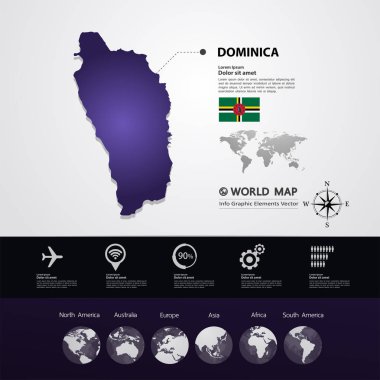 Dominika Haritası vektör çizim.