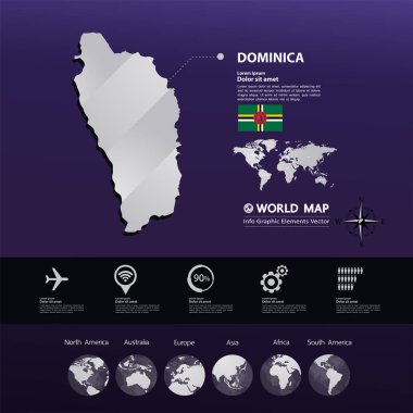 Dominika Haritası vektör çizim.