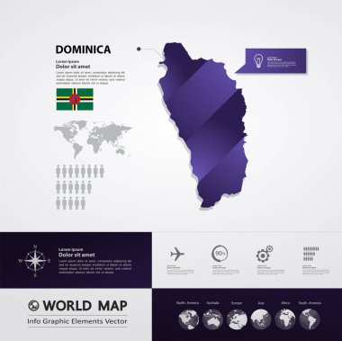 Dominika Haritası vektör çizim.