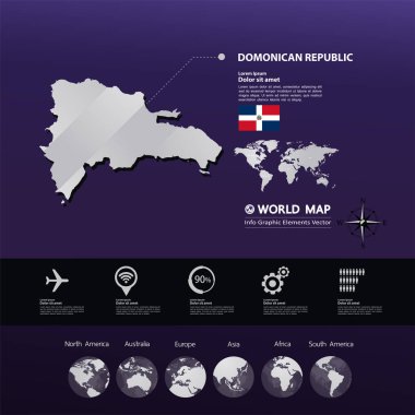 Dominik harita vektör çizim.