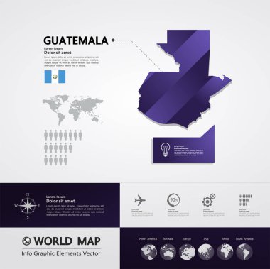 Guatemala Haritası vektör çizim.