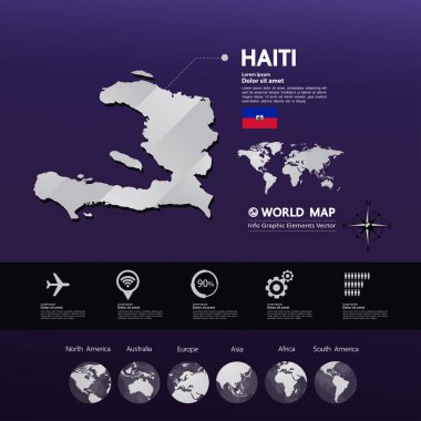 Haiti harita vektör çizim.