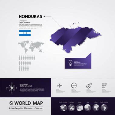 Honduras Haritası vektör çizim.