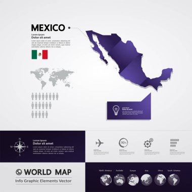 Meksika harita vektör çizim.