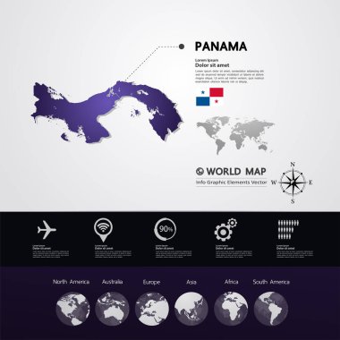 Panama harita vektör çizim.