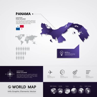 Panama harita vektör çizim.