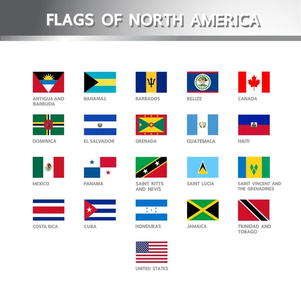 Flags North America — Stock Vector