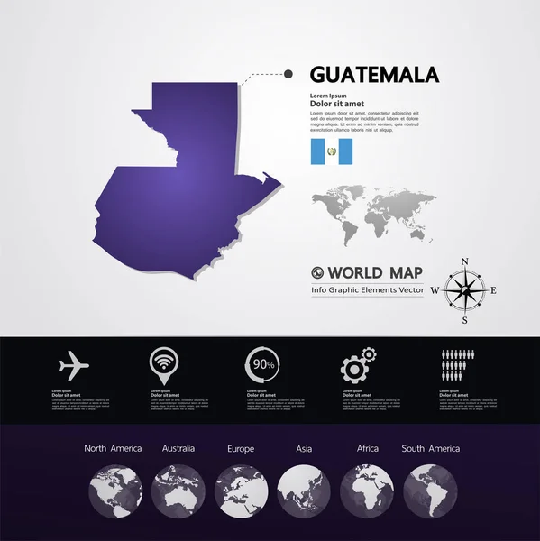 グアテマラ地図ベクトル図 — ストックベクタ