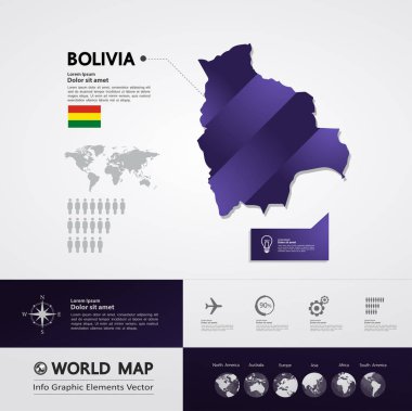 Bolivya Haritası vektör çizim.