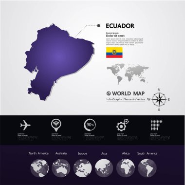 Ekvator harita vektör çizim.