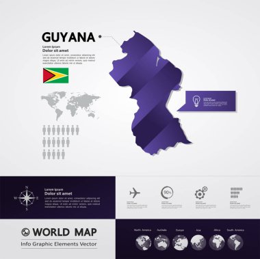 Guyana Haritası vektör çizim.