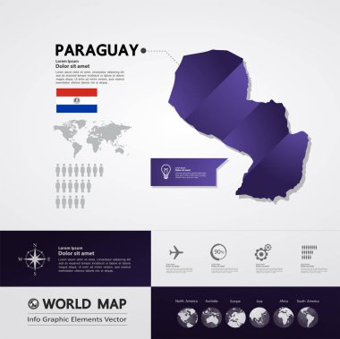 Paraguay harita vektör çizim.