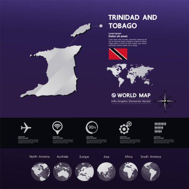Trinidad ve Tobago harita vektör çizim.