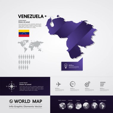  Venezuela Haritası vektör çizim.