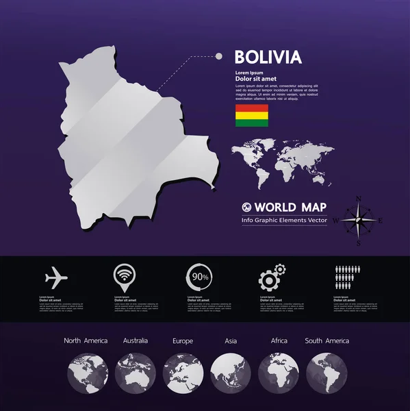 Bolivya Haritası vektör çizim.