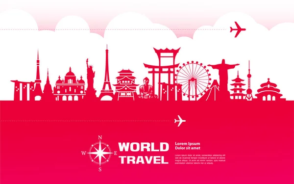 Travel World Vector Illustration — Stock Vector